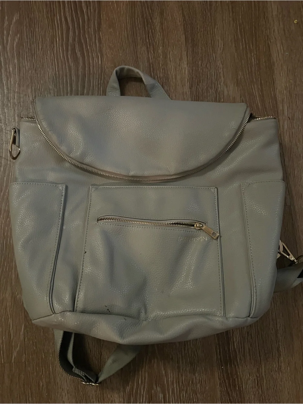 Fawn Design Light Gray Pebbled Backpack Diaper Bag
